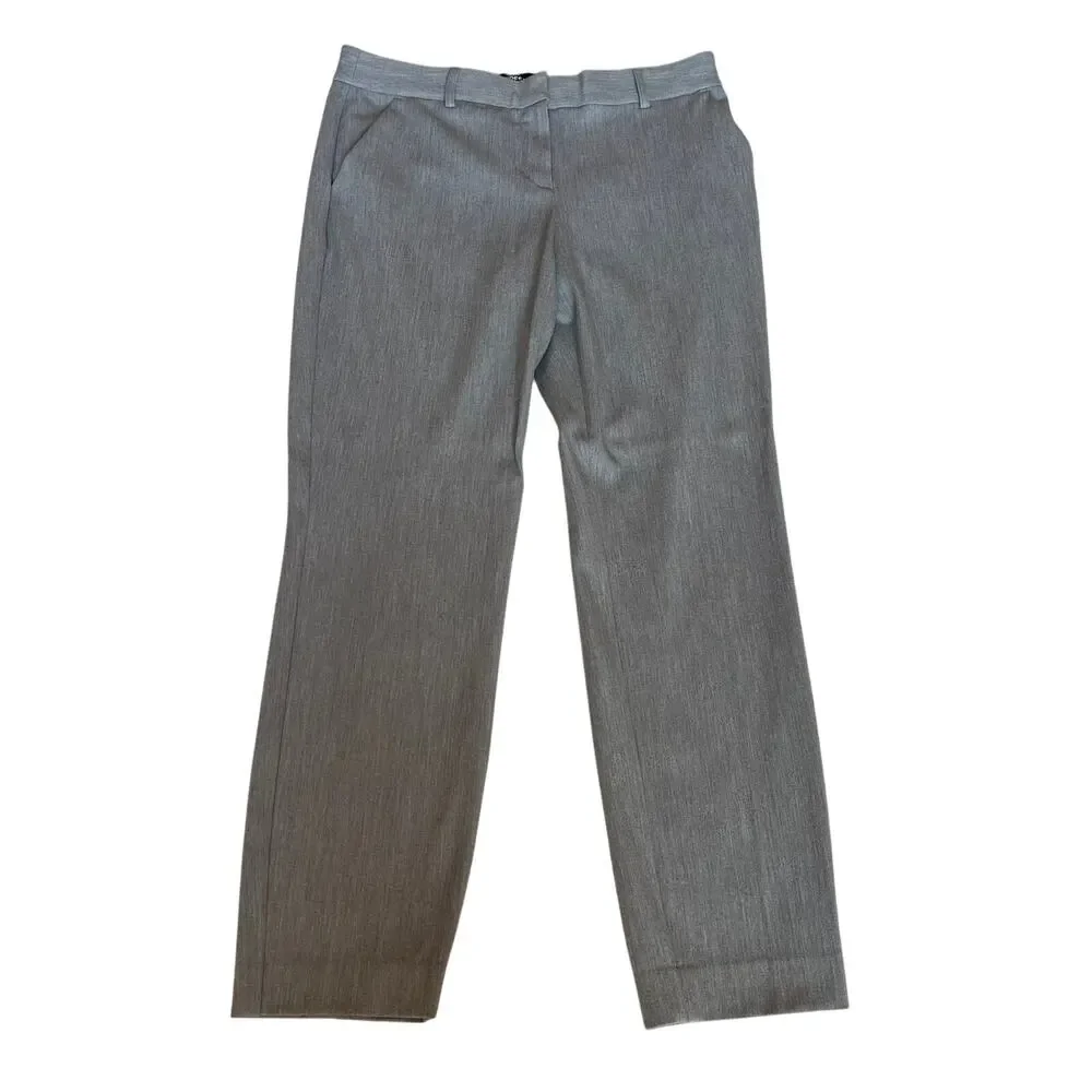 Express Ladies Gray Columnist Ankle Mid Rise Dress Work Pants Size 8R Career